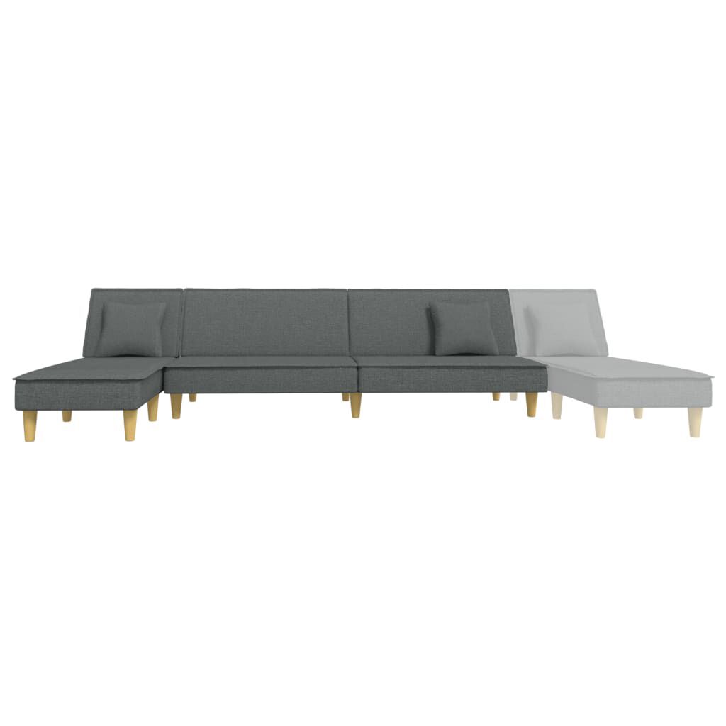 vidaXL Καναπές Κρεβάτι Γωνιακός Σκούρο Γκρι 255x140x70 εκ. Υφασμάτινος