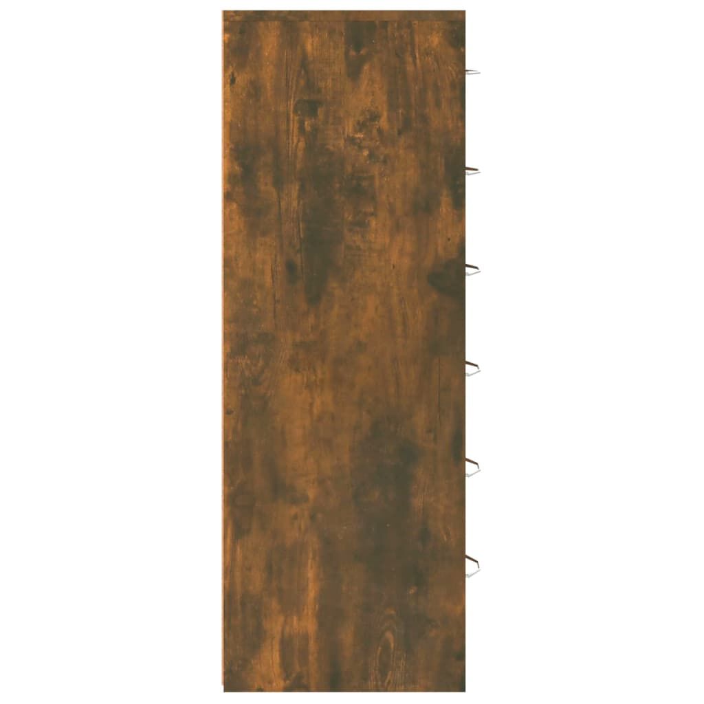 vidaXL Ντουλάπι με 6 Συρτάρια Καπνιστή Δρυς 50x34x96 εκ. Επεξεργ. Ξύλο
