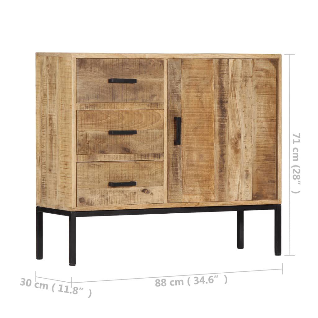vidaXL Ντουλάπι με Συρτάρια 88 x 30 x 71 εκ. από Μασίφ Ξύλο Μάνγκο