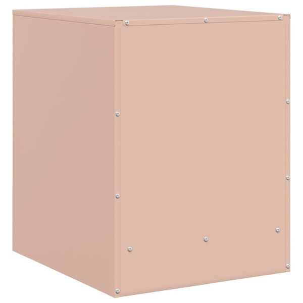vidaXL Κομοδίνο Ροζ 34,5 x 39 x 44 εκ. από Χάλυβα