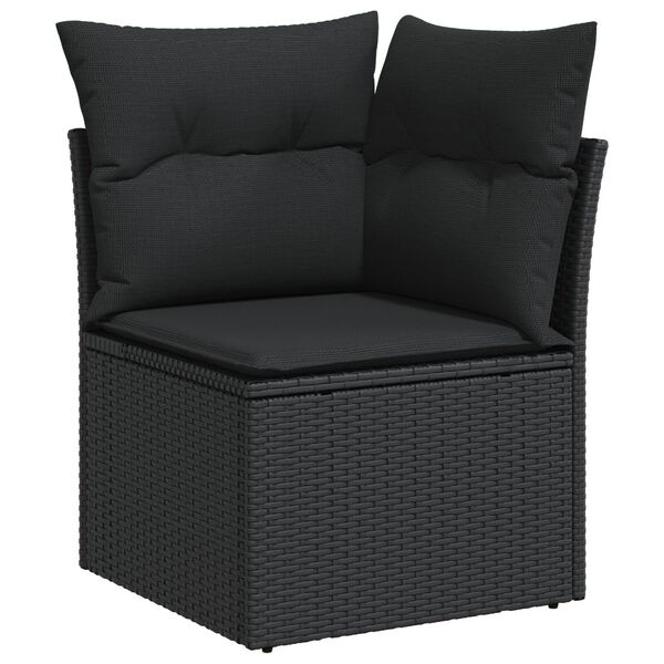 vidaXL Σετ Καναπέ Κήπου με μαξιλάρι 11 pcs Μαύρο 100 x 55 x 73 εκ