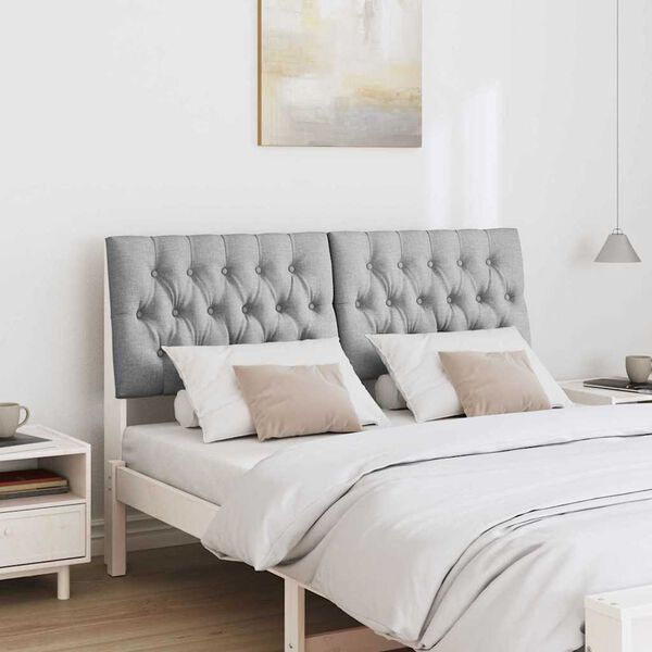 vidaXL Ταπετσαρισμένο κεφαλάρι Ανοιχτό γκρι 150 cm