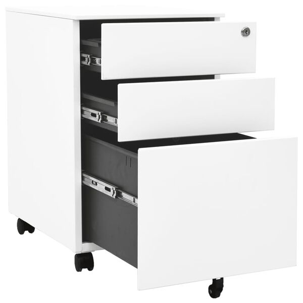 vidaXL Αρχειοθήκη Φορητή Λευκή 39 x 45 x 60 εκ. Ατσάλινη