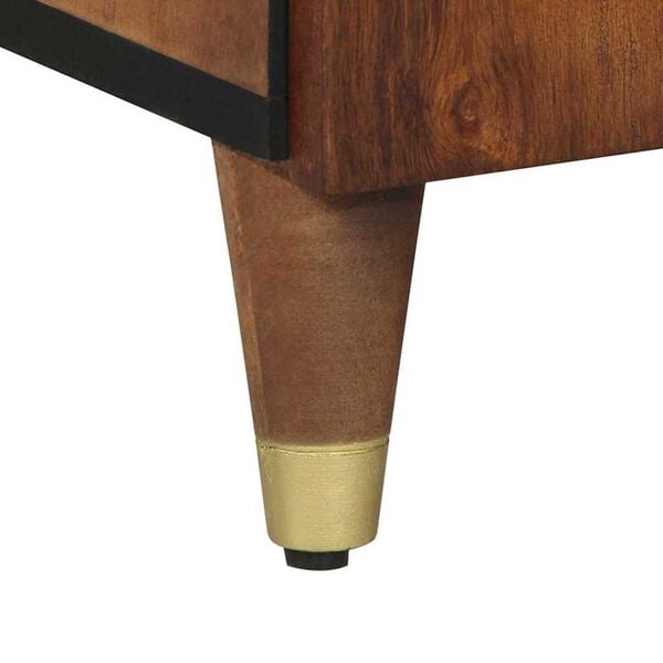 vidaXL Highboard με συρτάρι Καφέ 40 x 33.5 x 110 εκ Μασίφ ξύλο μάνγκο