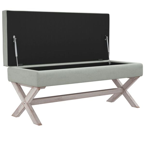 vidaXL Σκαμπό Αποθήκευσης Ανοιχτό Γκρι 110 x 45 x 49 εκ. Βελούδινο