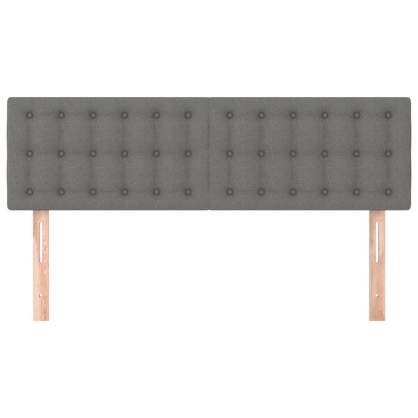 vidaXL Κεφαλάρια Κρεβατιού 2 τεμ. Σκ. Γκρι 72x5x78/88 εκ. Υφασμάτινα