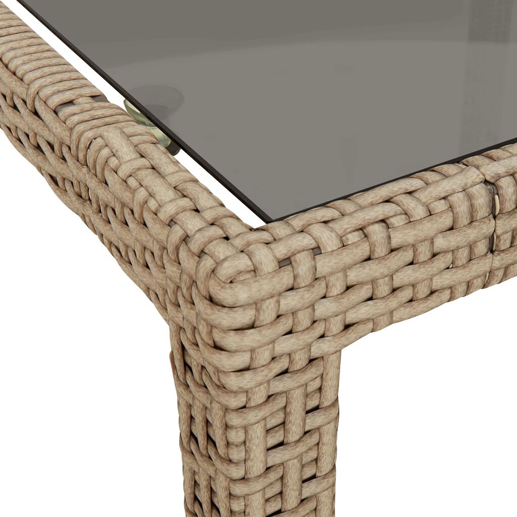 vidaXL Τραπέζι Εστίασης Κήπου Μπεζ 250x100x75 εκ. Πολυ Ρατάν