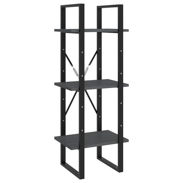 vidaXL Βιβλιοθήκη με 5 Ράφια Γκρι 40 x 30 x 175 εκ. από Ξύλο Πεύκου