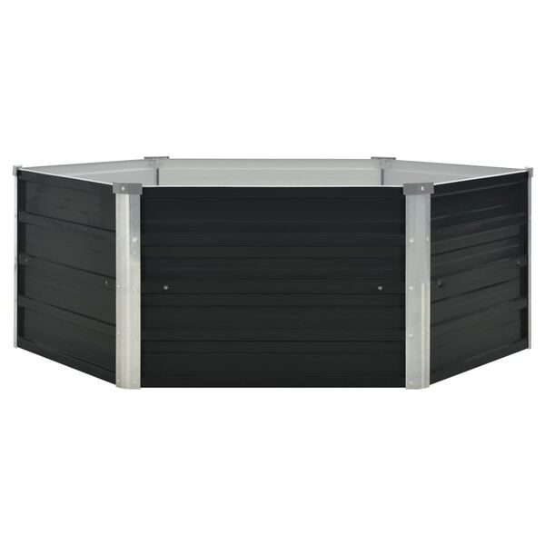 vidaXL Ζαρντινιέρα Ψηλή Ανθρακί 129x129x45 εκ. από Γαλβανισμένο Χάλυβα