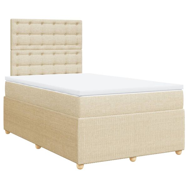 vidaXL &Kappa;&rho;&epsilon;&beta;ά&tau;&iota; Boxspring &mu;&epsilon; &Sigma;&tau;&rho;ώ&mu;&alpha; &Kappa;&rho;&epsilon;&mu; 120x200 &epsilon;&kappa;. &Upsilon;&phi;&alpha;&sigma;&mu;ά&tau;&iota;&nu;&omicron;