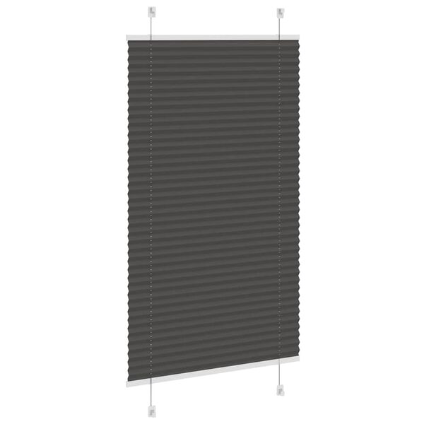 vidaXL Πλισέ περσίδα Μαύρο 75x100 cm Πλάτος υφάσματος 74,4 cm