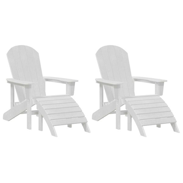 vidaXL Έπιπλα Χαλάρωσης Κήπου 2 pcs Λευκό 74 x 82 x 90cm Πλαστικό