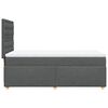 vidaXL Κρεβάτι Boxspring με Στρώμα Σκούρο Γκρι 90x200 εκ. Υφασμάτινο