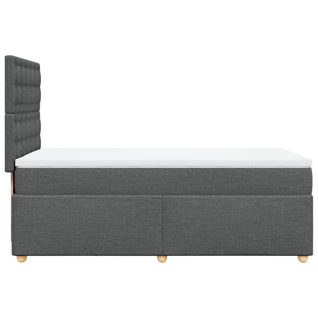 vidaXL Κρεβάτι Boxspring με Στρώμα Σκούρο Γκρι 90x200 εκ. Υφασμάτινο