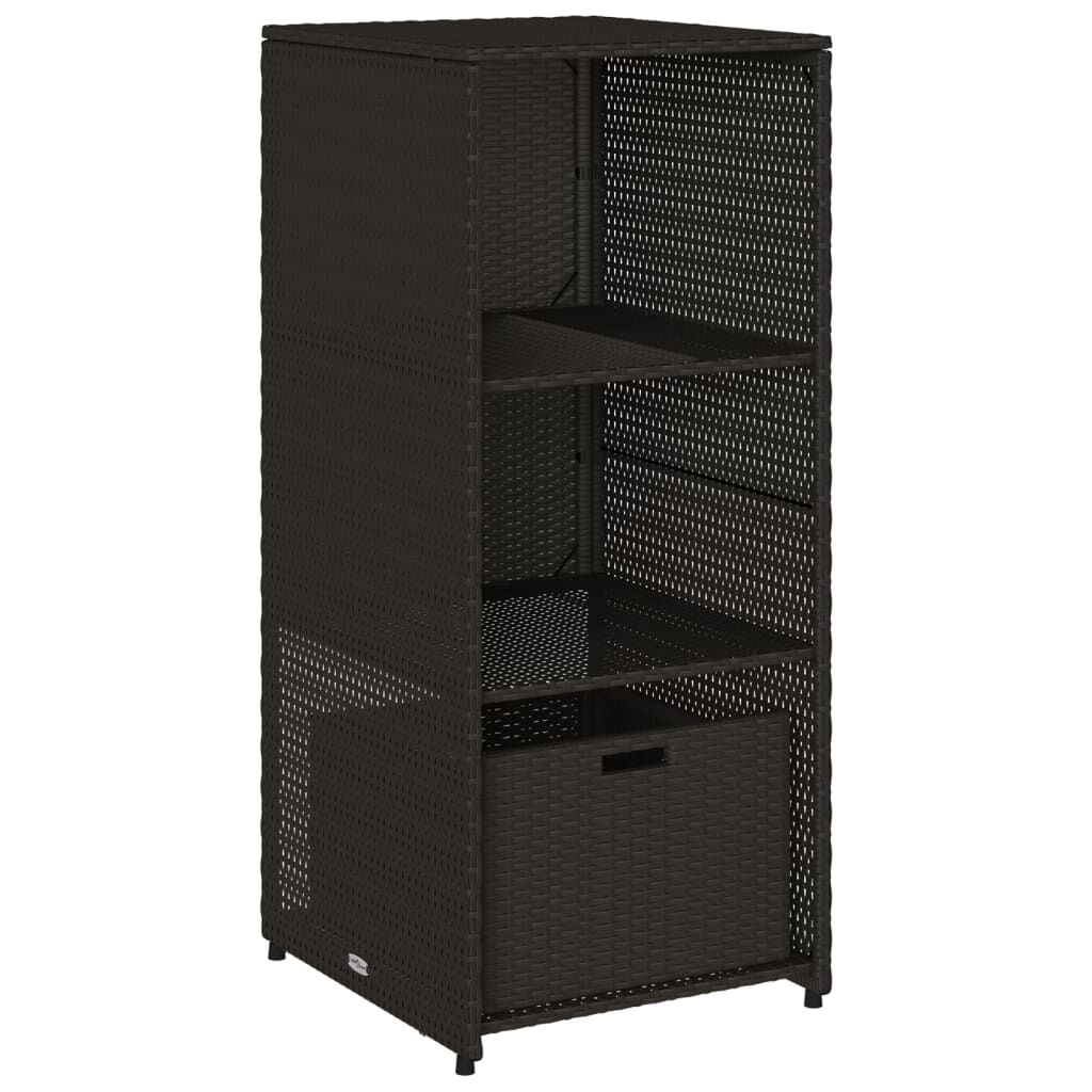 vidaXL Ντουλάπι Αποθήκευσης Κήπου Μαύρο 50x55x115 εκ. Συνθετικό Ρατάν