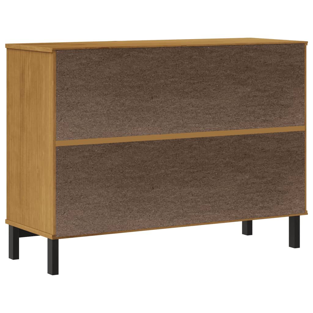 vidaXL Μπουφές FLAM 110x40x80εκ. από Μασίφ Ξύλο Πεύκο με Γυάλινη Πόρτα