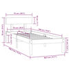 vidaXL Πλαίσιο Κρεβατιού Λευκό 75x190 εκ. Μασίφ Ξύλο Small Single