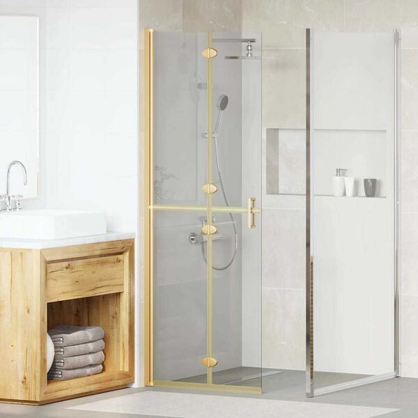 vidaXL Τοίχος ντους Walk-in Άλλο Χρυσό και διαφανές 70 x 190 cm