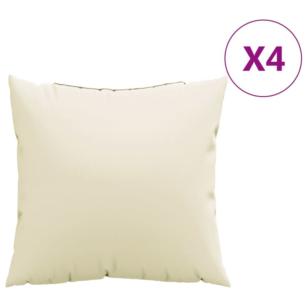 vidaXL Μαξιλάρια Διακοσμητικά 4 τεμ. Κρεμ 50 x 50 εκ. Υφασμάτινα