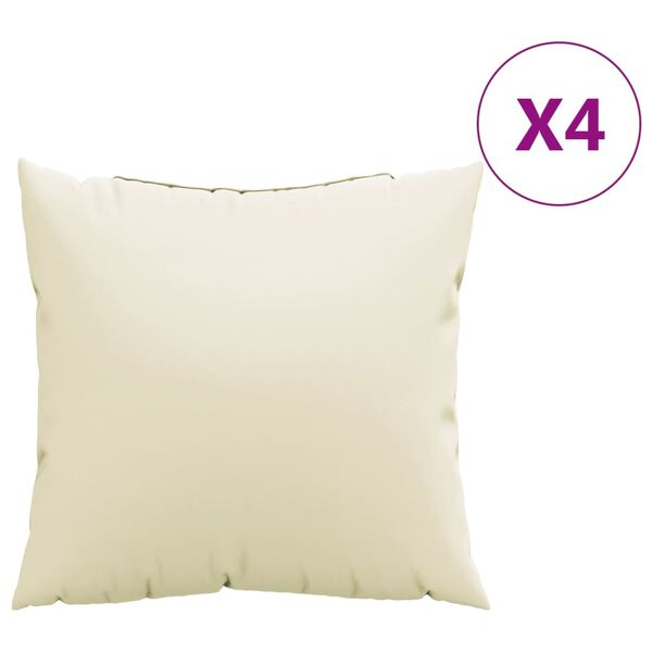 vidaXL Μαξιλάρια Διακοσμητικά 4 τεμ. Κρεμ 50 x 50 εκ. Υφασμάτινα