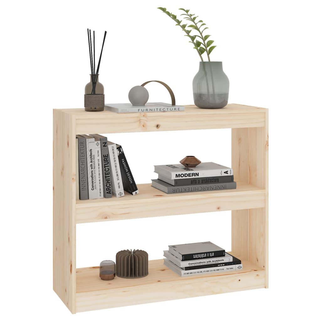 vidaXL Βιβλιοθήκη/Διαχωριστικό Χώρου 80x30x71,5 εκ. Μασίφ Ξύλο Πεύκου