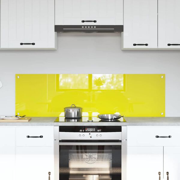 vidaXL Πίσω Πάνελ Κουζίνας 2 pcs Κίτρινο 70 x 40 cm σκληρυμένο γυαλί