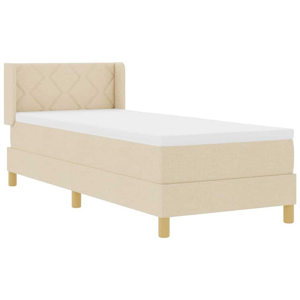 vidaXL Κρεβάτι με Ελατήρια με στρώμα Κρεμ 80 x 200 cm ύφασμα
