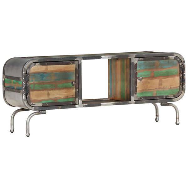 vidaXL Έπιπλο Τηλεόρασης 110x30x42εκ. Πολύχρωμο από Μασίφ Ανακυκ. Ξύλο