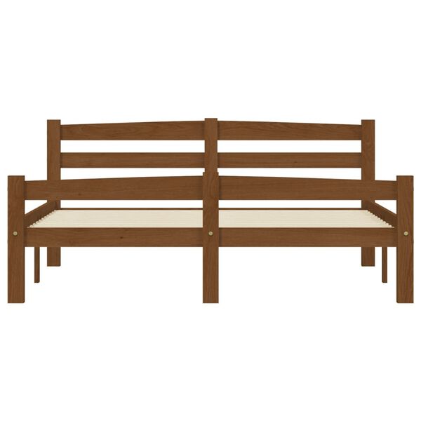 vidaXL Πλαίσιο Κρεβατιού Καφέ Μελί 140 x 200 εκ. από Μασίφ Ξύλο Πεύκου