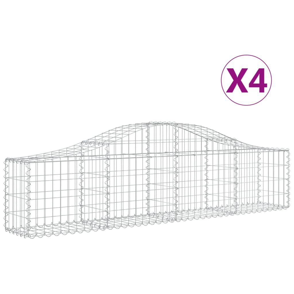 vidaXL Συρματοκιβώτια Τοξωτά 4 τεμ. 200x30x40/60 εκ. Γαλβαν. Ατσάλι