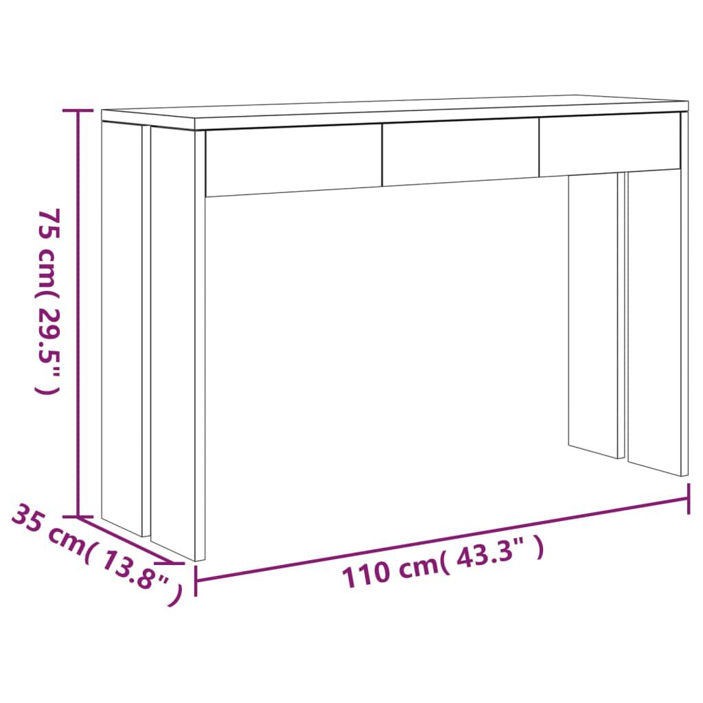 vidaXL Τραπέζι Κονσόλα 110 x 35 x 75 εκ. από Μασίφ Ξύλο Teak