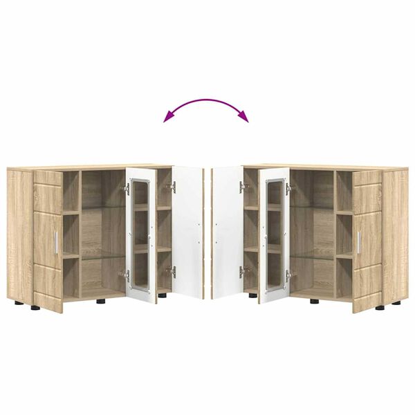vidaXL Πλαϊνό γραφείο με ράφι με πόρτα Sonoma Δρυς 55.5 x 29 x 100 εκ