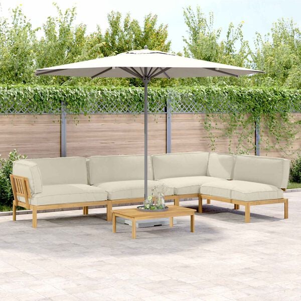 vidaXL &Sigma;&epsilon;&tau; &Kappa;&alpha;&nu;&alpha;&pi;έ &mu;&epsilon; &mu;&alpha;&xi;&iota;&lambda;ά&rho;&iota; &Mu;&omicron;&nu;ό&chi;&rho;&omega;&mu;&omicron; 5 pcs &Kappa;&rho;&epsilon;&mu; &Sigma;&tau;&epsilon;&rho;&epsilon;ό &Xi;ύ&lambda;&omicron; &Alpha;&kappa;&alpha;&kappa;ί&alpha;&sigmaf;