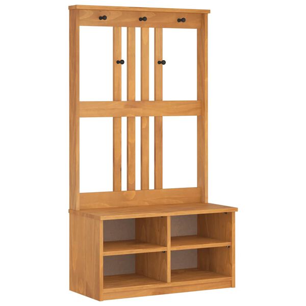 vidaXL Δέντρο χωλ "SANDNES" 87x40x159,5 εκ. Πεύκο μασίφ ξύλο