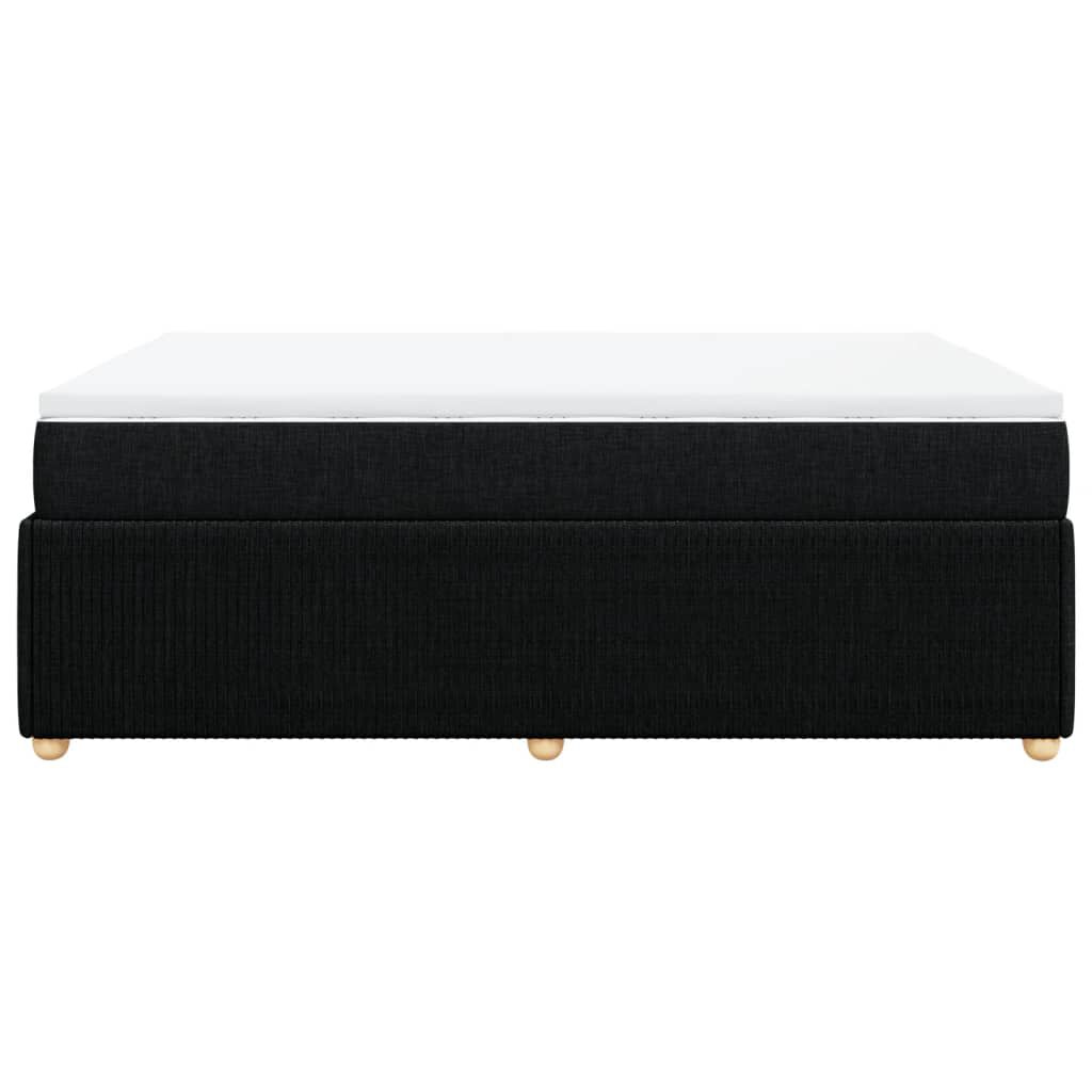 vidaXL Κρεβάτι Boxspring με Στρώμα Μαύρο 140x190 εκ. Υφασμάτινο
