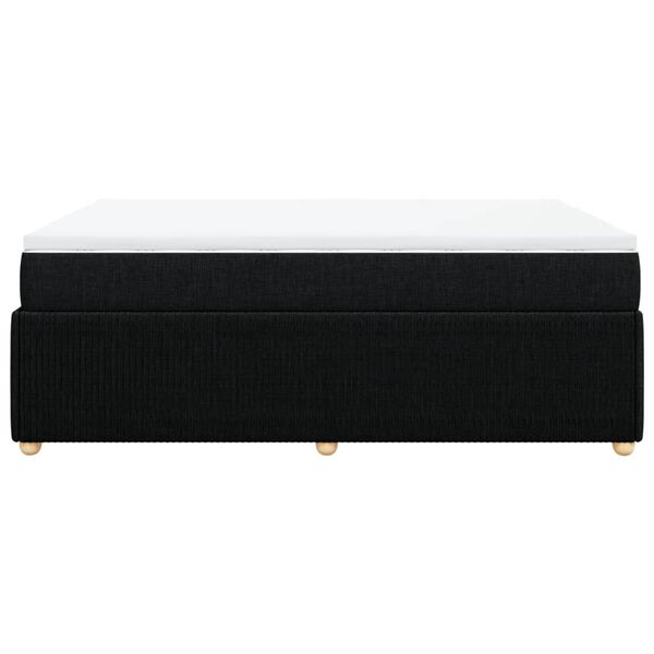 vidaXL Κρεβάτι Boxspring με Στρώμα Μαύρο 140x190 εκ. Υφασμάτινο