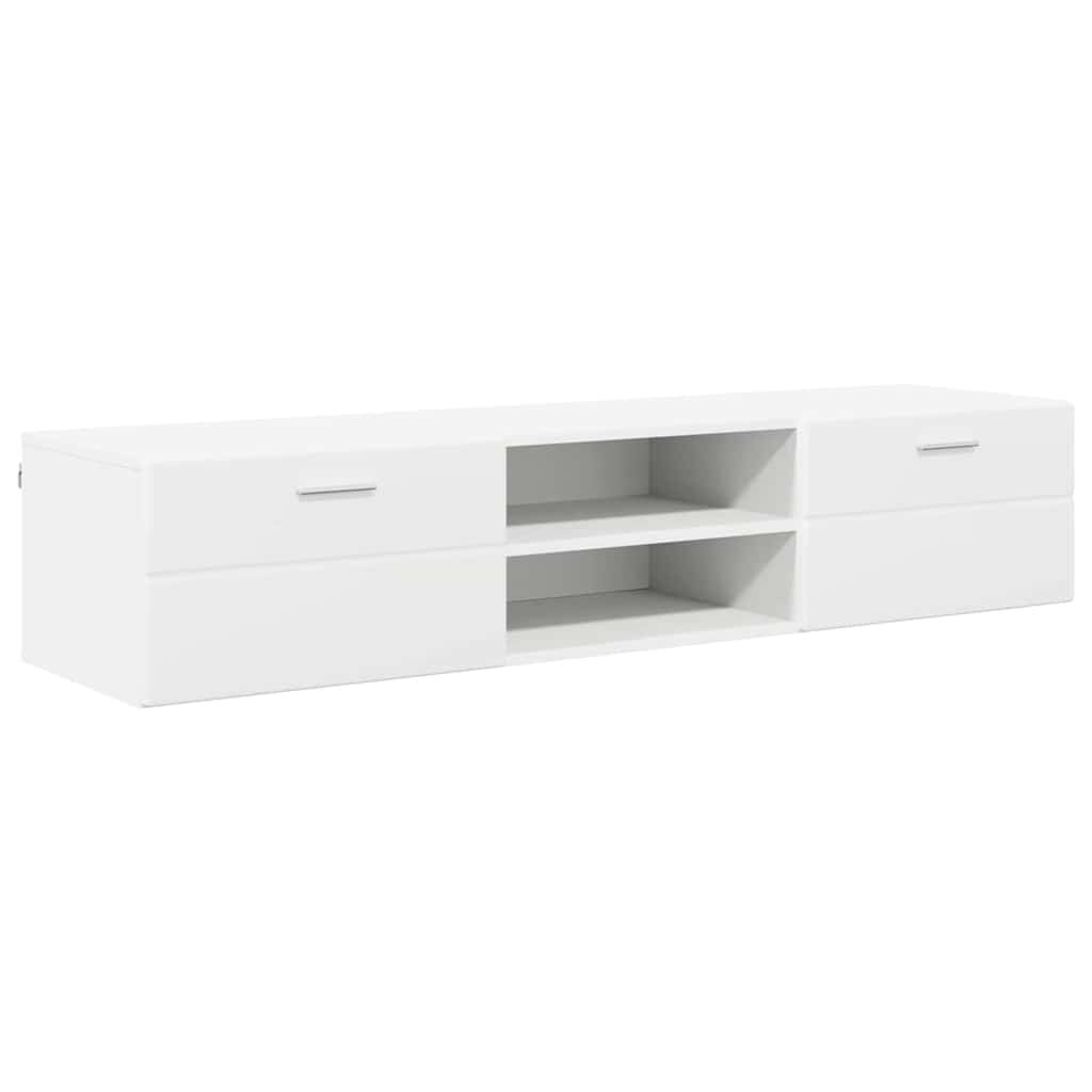 vidaXL Ντουλάπι TV με ράφι Λευκό 150 x 39 x 30 εκ Επεξεργασμένο ξύλο
