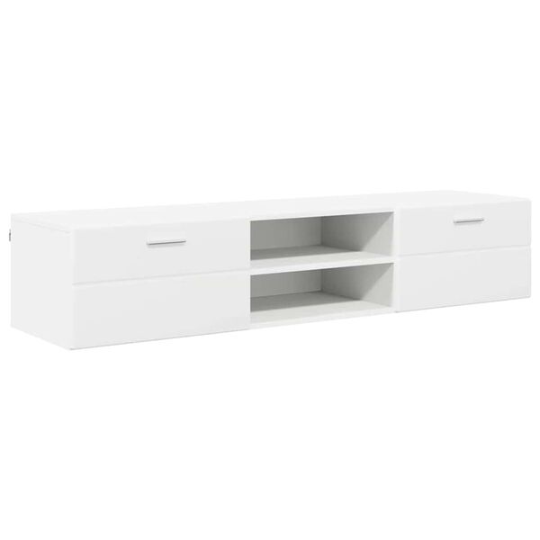 vidaXL Ντουλάπι TV με ράφι Λευκό 150 x 39 x 30 εκ Επεξεργασμένο ξύλο
