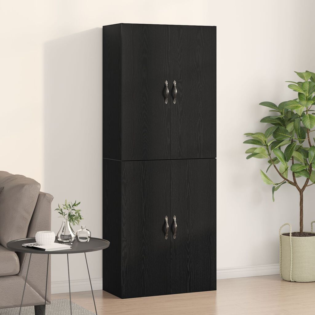 vidaXL Ντουλάπες 2 τμχ Μαύρος Δρυς 69,5x34x180 εκ Επεξεργασμένο ξύλο