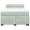vidaXL Κρεβάτι Boxspring με Στρώμα Ανοιχτό Γκρι 140x190 εκ. Βελούδινο