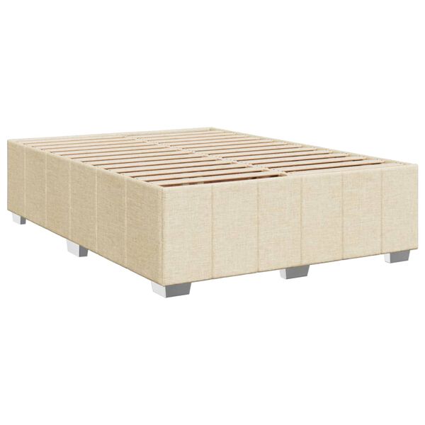vidaXL Σκελετός Κρεβατιού Χωρίς Στρώμα Κρεμ 140x200 εκ.Υφασμάτινο