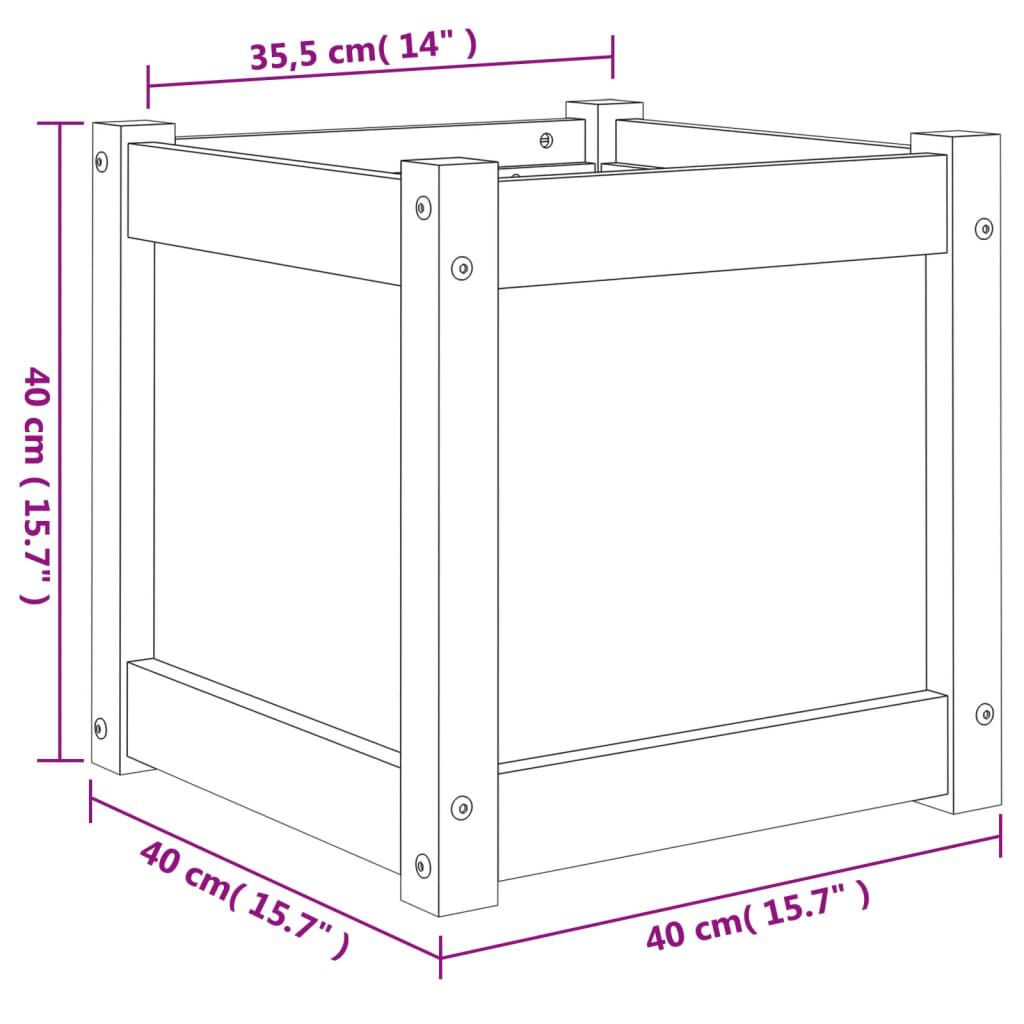 vidaXL Ζαρντινιέρα Καφέ Κεριού 40 x 40 x 40 εκ. από Μασίφ Ξύλο Πεύκου