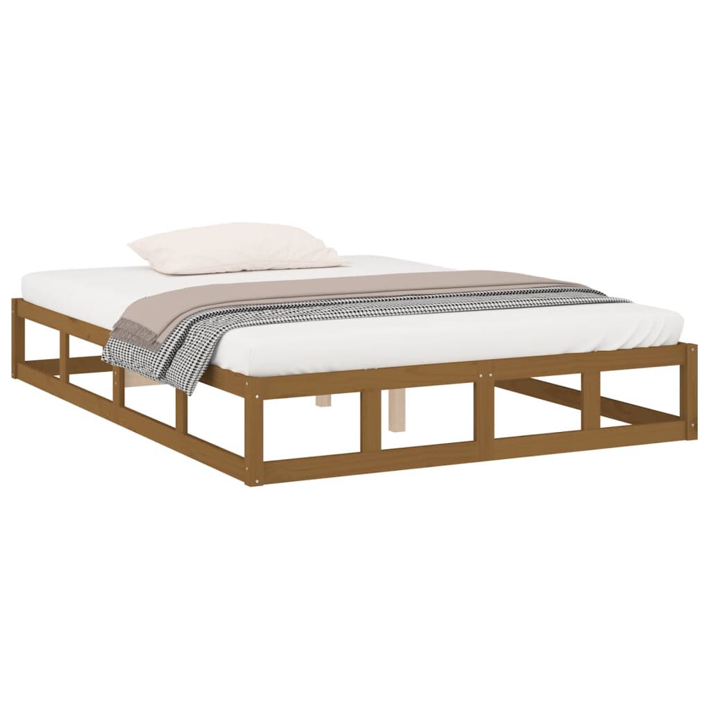 vidaXL Πλαίσιο Κρεβατιού Μελί 120x190 εκ. Μασίφ Ξύλο Small Double