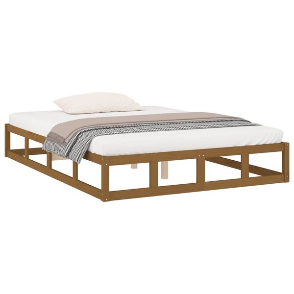 vidaXL Πλαίσιο Κρεβατιού Μελί 120x190 εκ. Μασίφ Ξύλο Small Double