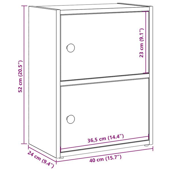 vidaXL Βιβλιοθήκη Γκρι Σκυροδέματος 40x24x52 εκ. Επεξεργ. Ξύλο
