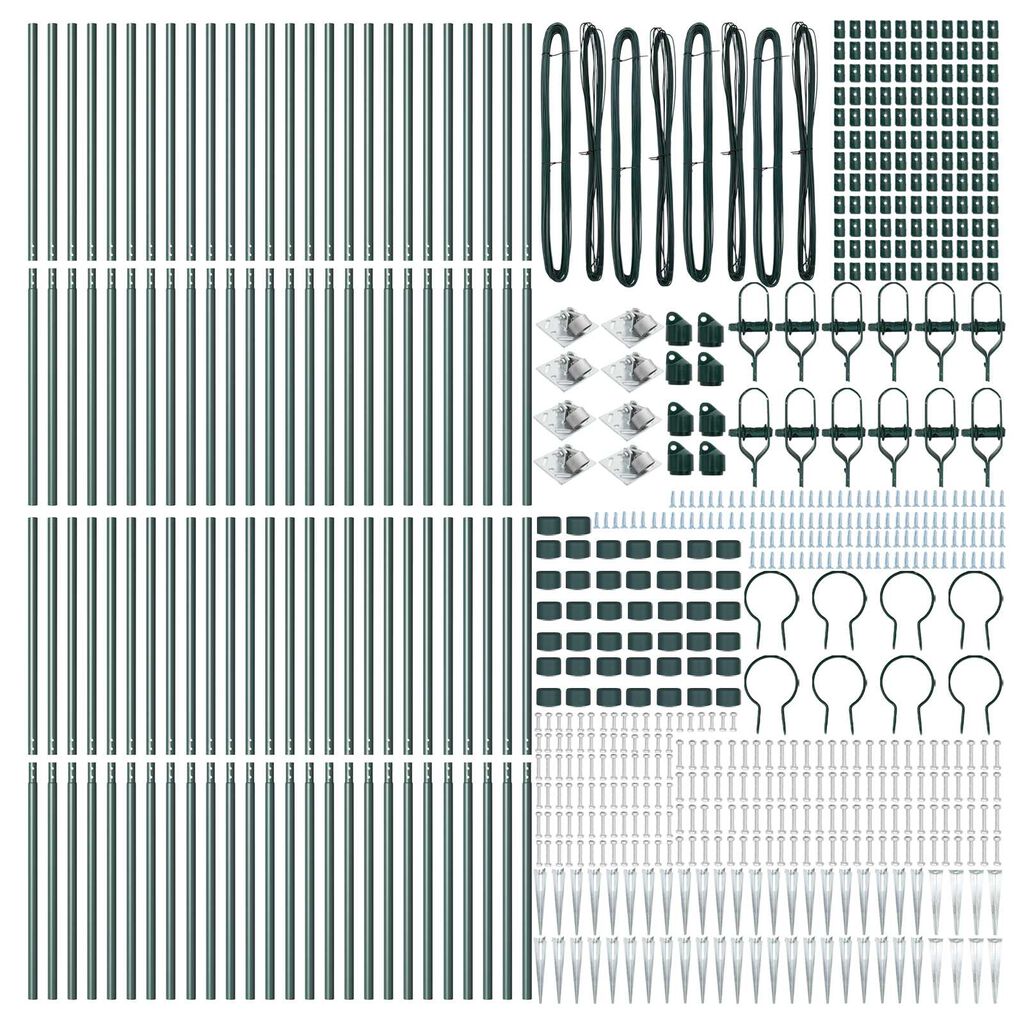 vidaXL Στύλος Περιφράξεων 52 pcs Ασημί 3.2 x 3.2 x 170 εκ Ατσάλι