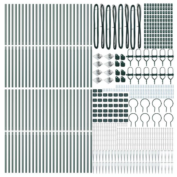 vidaXL Στύλος Περιφράξεων 52 pcs Ασημί 3.2 x 3.2 x 170 εκ Ατσάλι