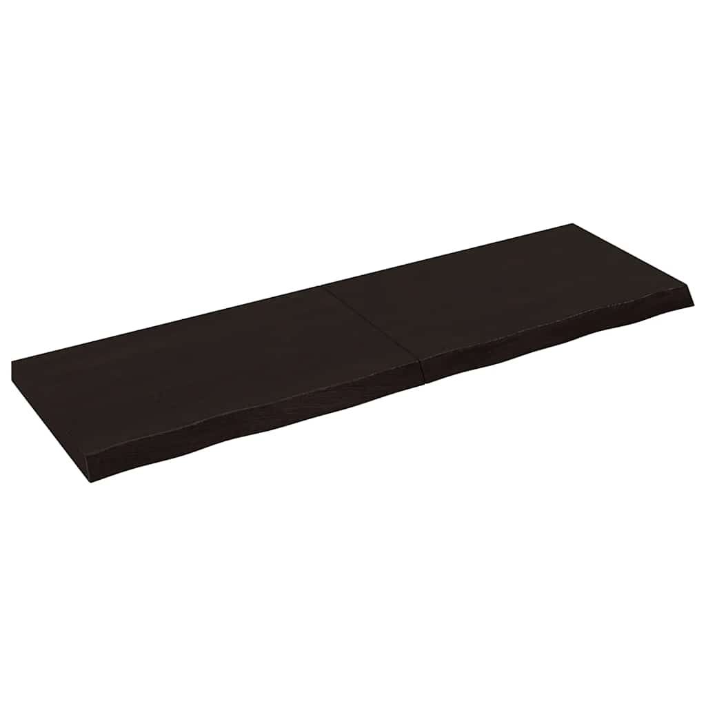 vidaXL Ράφι Τοίχου Σκούρο Καφέ 160x50x(2-6) εκ. Επεξ. Μασίφ Ξύλο Δρυός