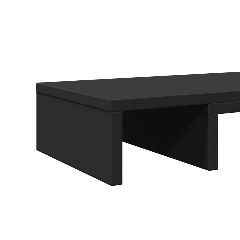 vidaXL Βάση Οθόνης Ρυθμιζ. Μαύρο 80x24x10,5εκ Επεξεργ Ξύλο