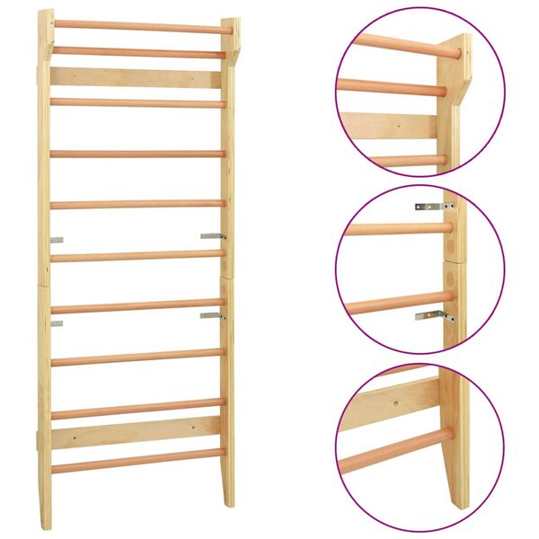 vidaXL Πολύζυγο Τοίχου 80 x 15,8 x 195 εκ. Ξύλινο